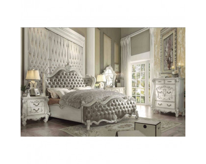 ACME Versailles EK Bed - Vintage Gray/Bone White