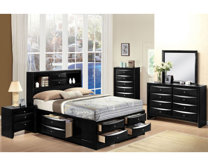 ACME Ireland Bookcase Storage Bed - Black, King Size