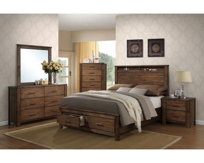 ACME - Merrilee Oak Panel Storage Bed