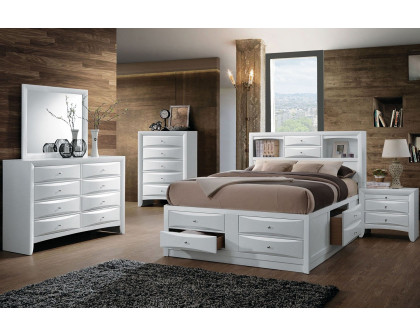 ACME Ireland Bookcase Storage Bed - White, Full Size