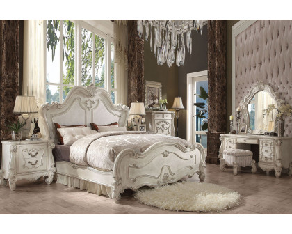 ACME Versailles Panel Bed - Bone White, King Size