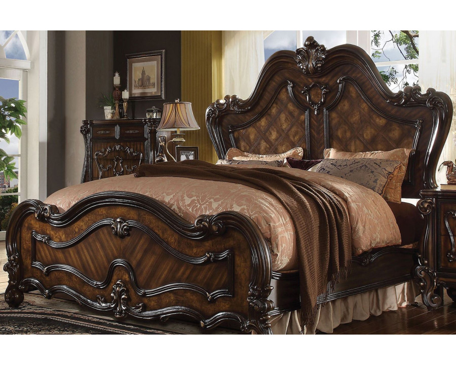 ACME Versailles Panel Bed - Cherry Oak, California King Size