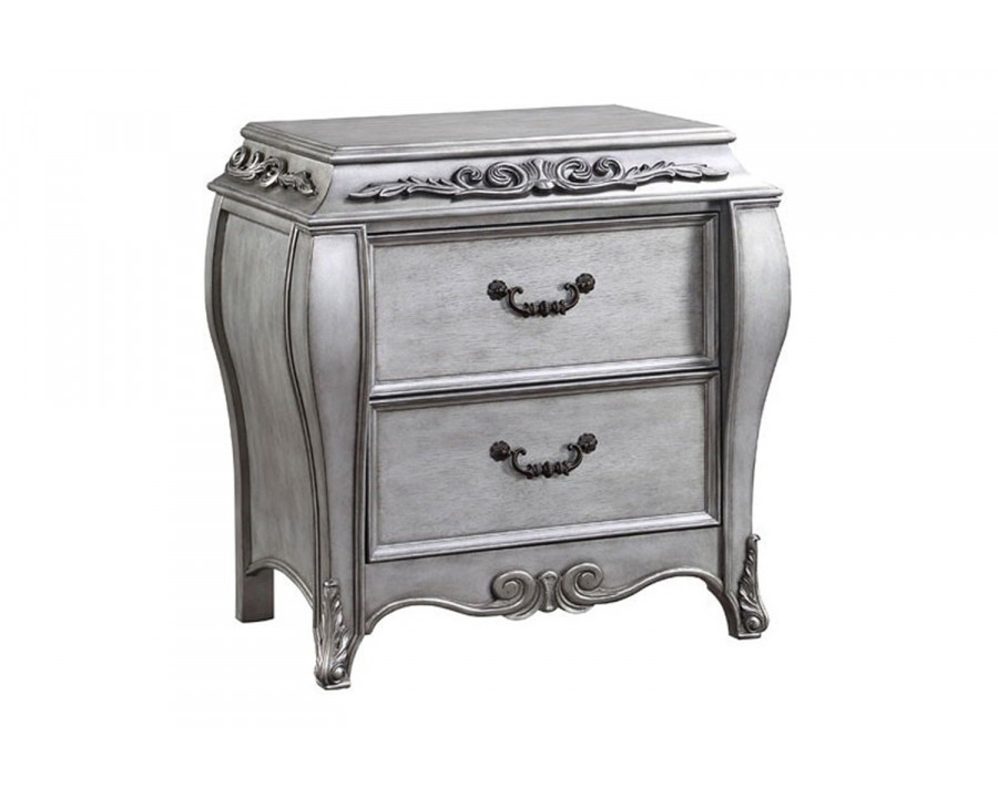 ACME - Leonora Nightstand in Vintage Platinum