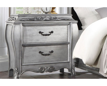 ACME - Leonora Nightstand in Vintage Platinum