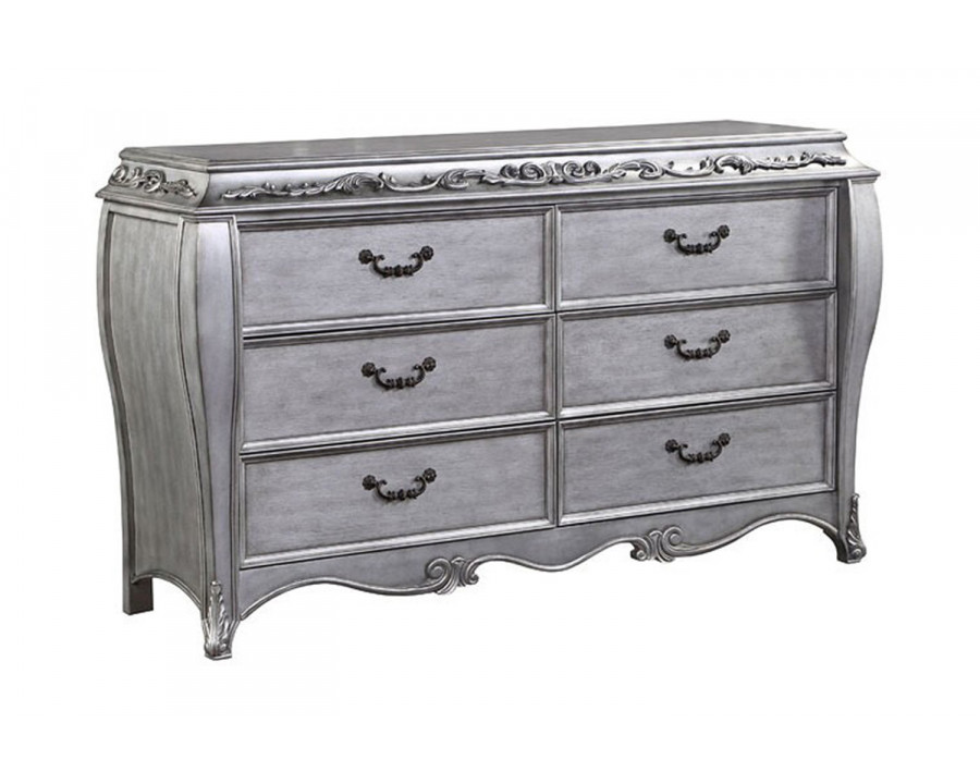 ACME - Leonora Dresser with Jewelry Tray in Vintage Platinum