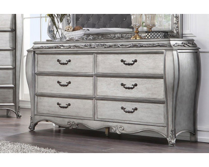 ACME - Leonora Dresser with Jewelry Tray in Vintage Platinum