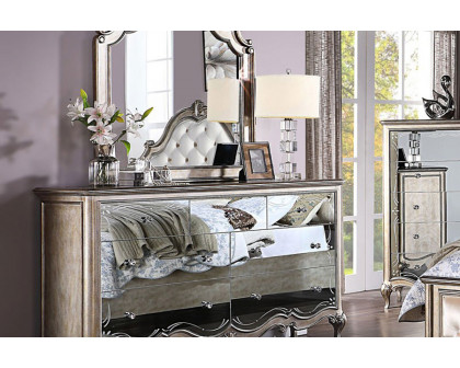 ACME - Esteban Dresser with Jewelry Tray in Antique Champagne