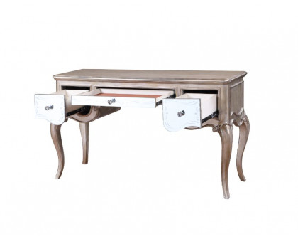 ACME - Esteban Vanity Desk in Mirrored/Antique Champagne