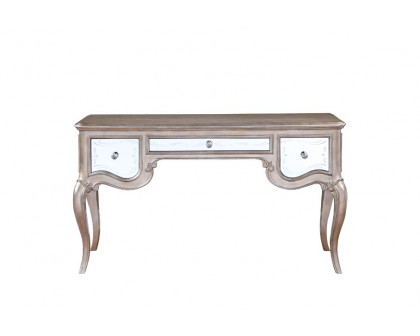 ACME - Esteban Vanity Desk in Mirrored/Antique Champagne