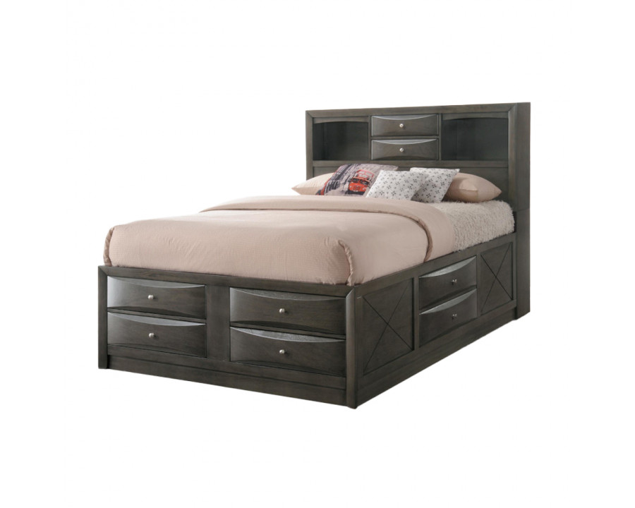 ACME Ireland Queen Bed with Storage - Gray Oak