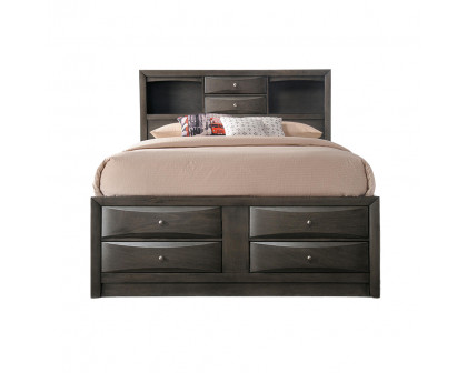 ACME Ireland Queen Bed with Storage - Gray Oak