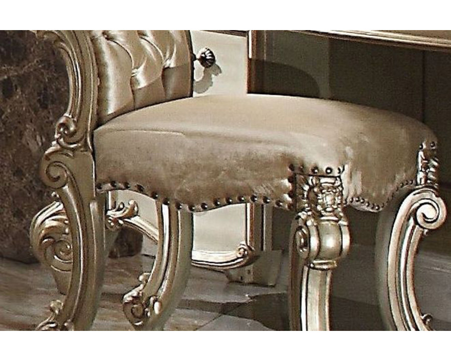 ACME Vendome Vanity Stool - Gold Patina and Bone