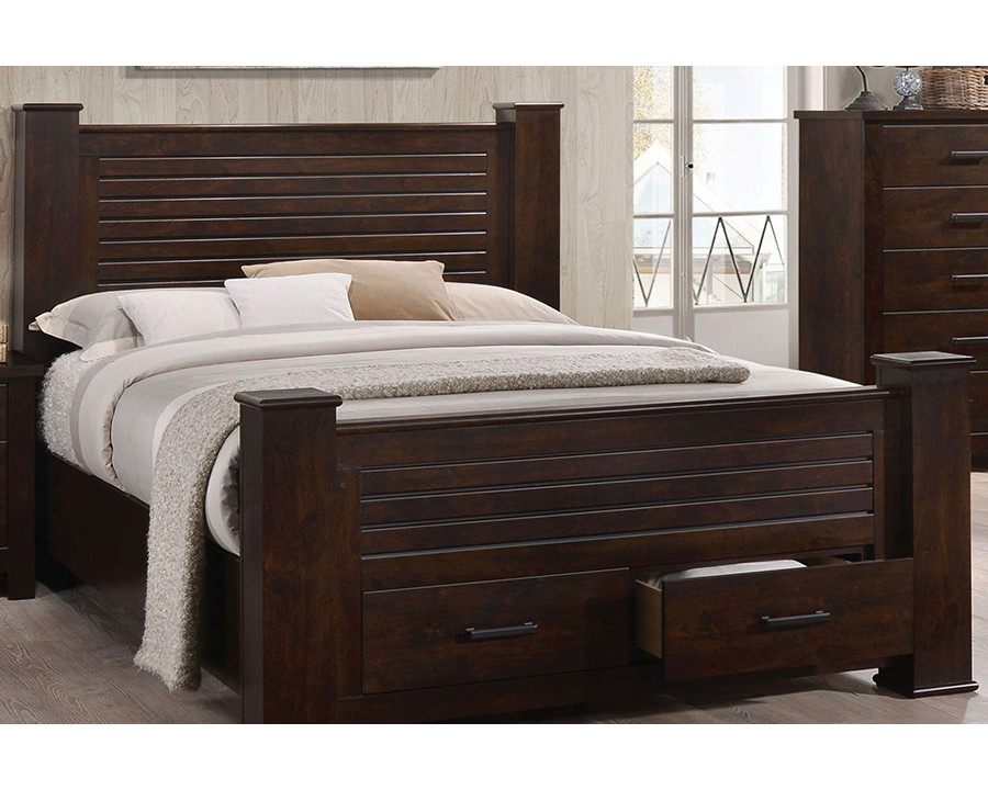 ACME - Panang Mahogany Panel Storage Bed