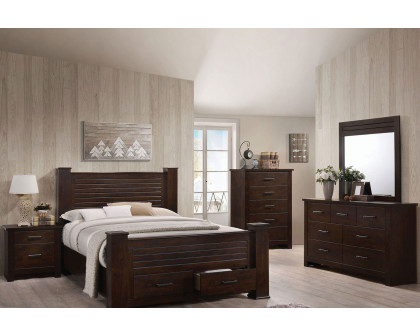 ACME - Panang Mahogany Panel Storage Bed