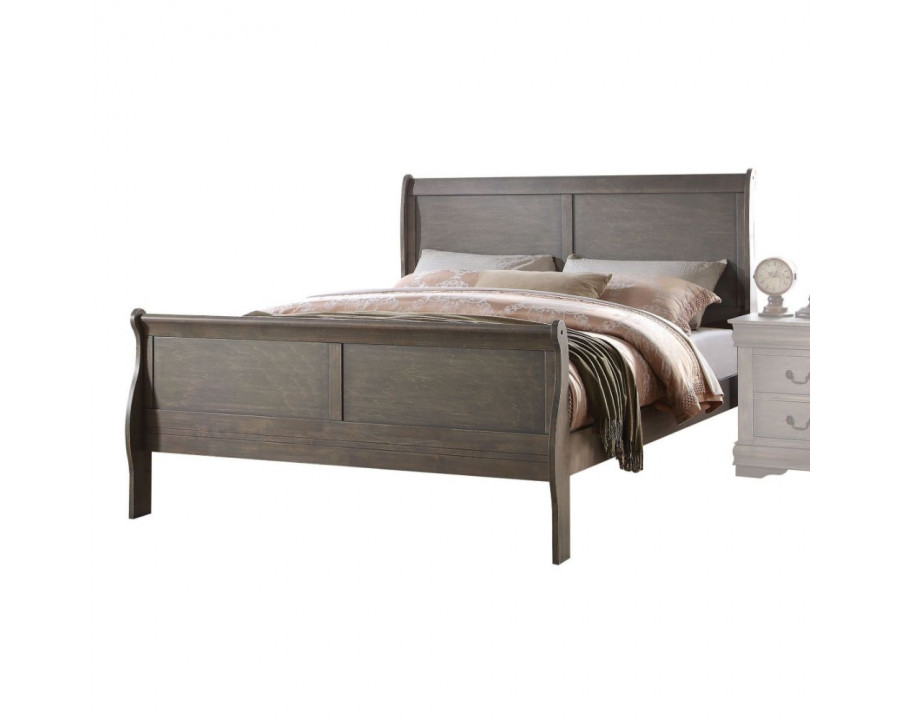 ACME Louis Philippe EK Bed - Antique Gray