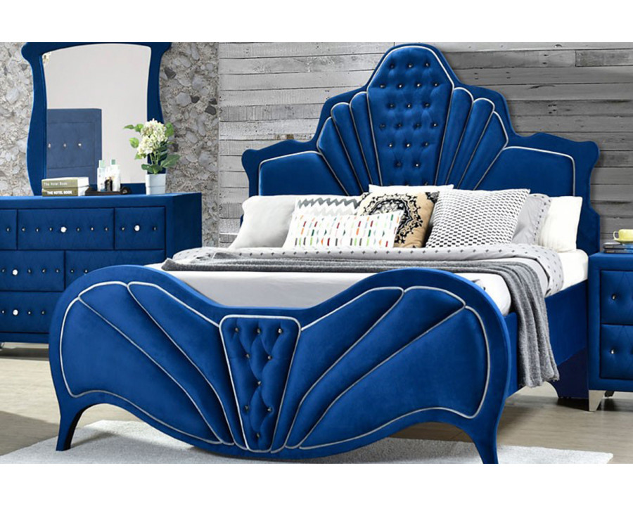 ACME Dante Upholstered Bed - Blue, King Size