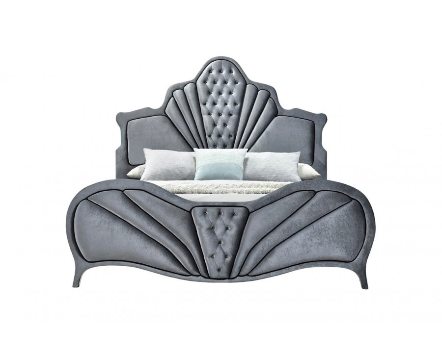 ACME Dante EK Bed - Gray Velvet