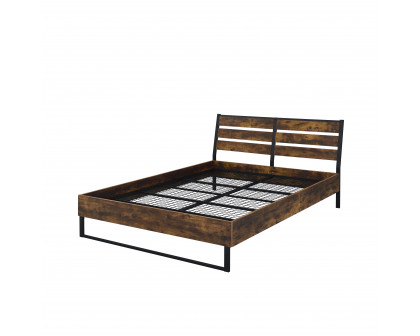 ACME Juvanth Eastern King Bed - Rustic Oak/Black