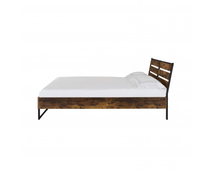 ACME Juvanth Eastern King Bed - Rustic Oak/Black