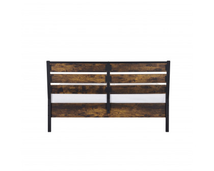 ACME Juvanth Eastern King Bed - Rustic Oak/Black