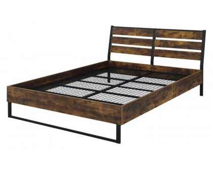 ACME Juvanth Queen Bed - Rustic Oak/Black