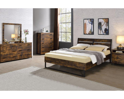 ACME Juvanth Queen Bed - Rustic Oak/Black