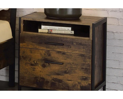 ACME - Juvanth Nightstand in Rustic Oak/Black