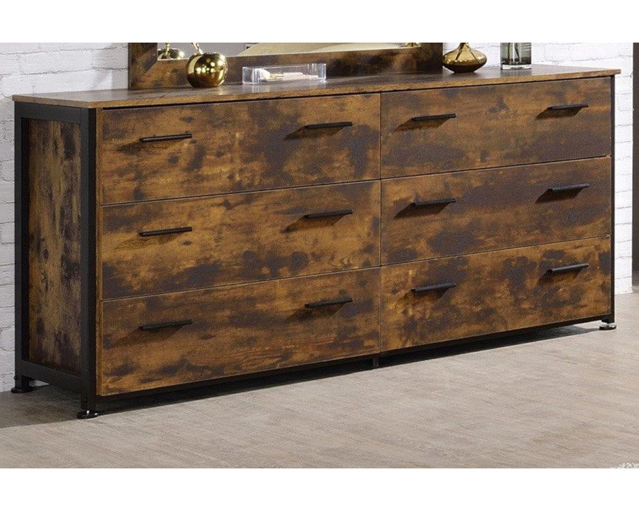 ACME - Juvanth Dresser in Rustic Oak/Black