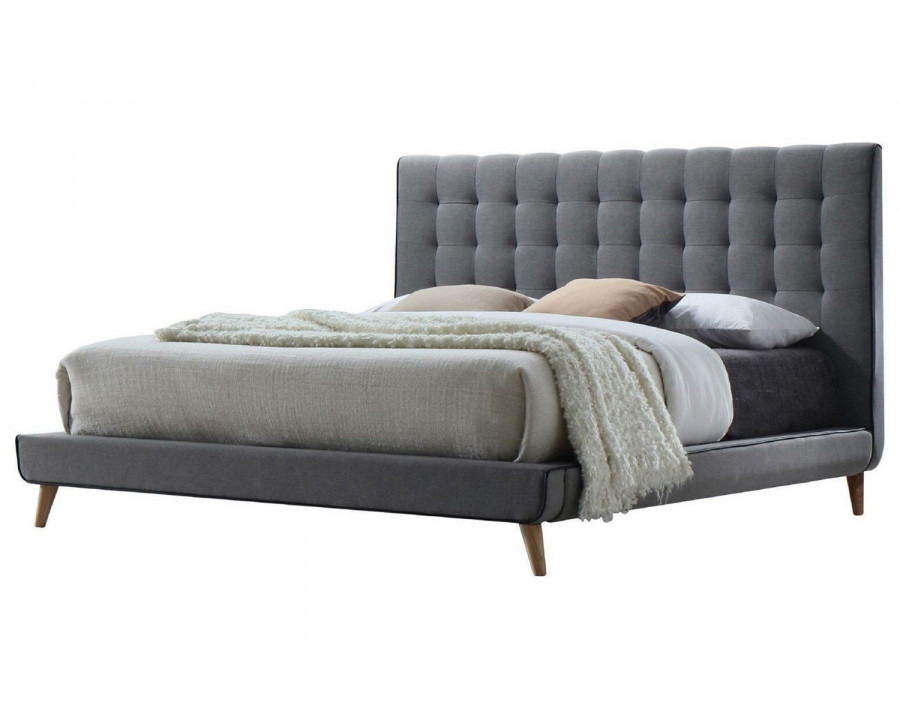 ACME - Valda Light Gray Platform Upholstered Bed