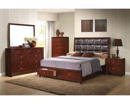 ACME - Ilana II Queen Bed with Storage in Brown Cherry