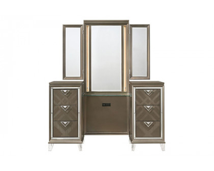 ACME - Skylar Vanity Desk with Mirror in Champagne