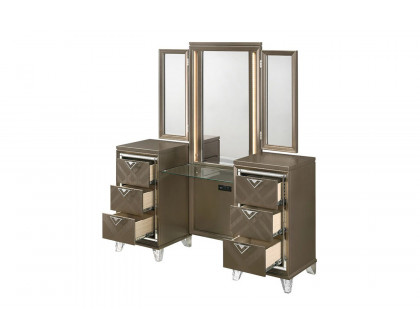 ACME - Skylar Vanity Desk with Mirror in Champagne