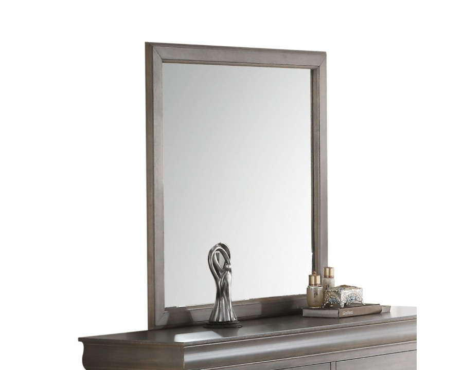 ACME - Louis Philippe III Gray Mirror in Antique Gray