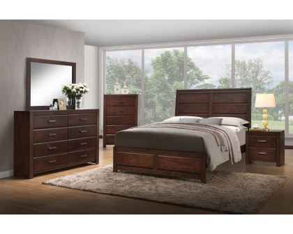 ACME Oberreit Panel Bed Walnut - Eastern King Size