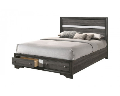 ACME Naima Storage Bed - Gray, King Size