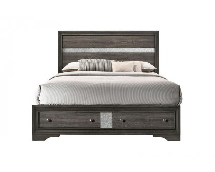 ACME Naima Storage Bed - Gray, King Size