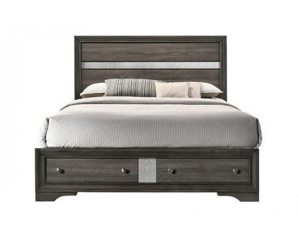 ACME Naima Storage Bed - Gray, Queen Size