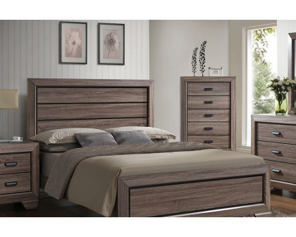 ACME - Lyndon Panel Bed Weathered Gray Grain