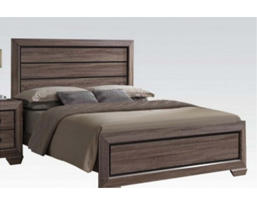 ACME Lyndon Panel Bed Weathered Gray Grain - Queen Size