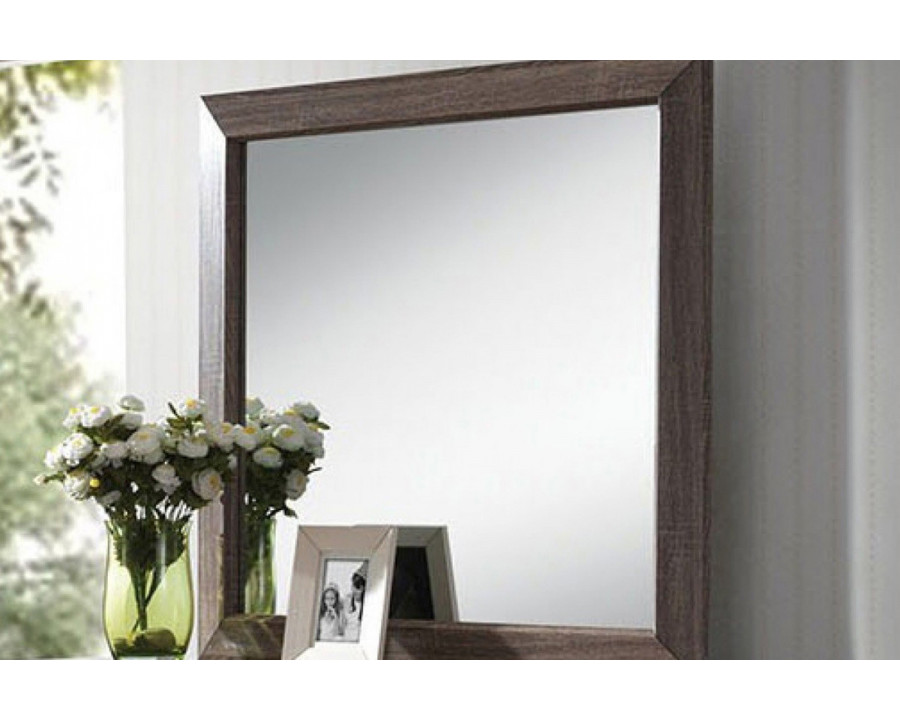 ACME - Lyndon Mirror in Weathered Gray Grain