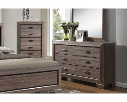 ACME - Lyndon Dresser in Weathered Gray Grain