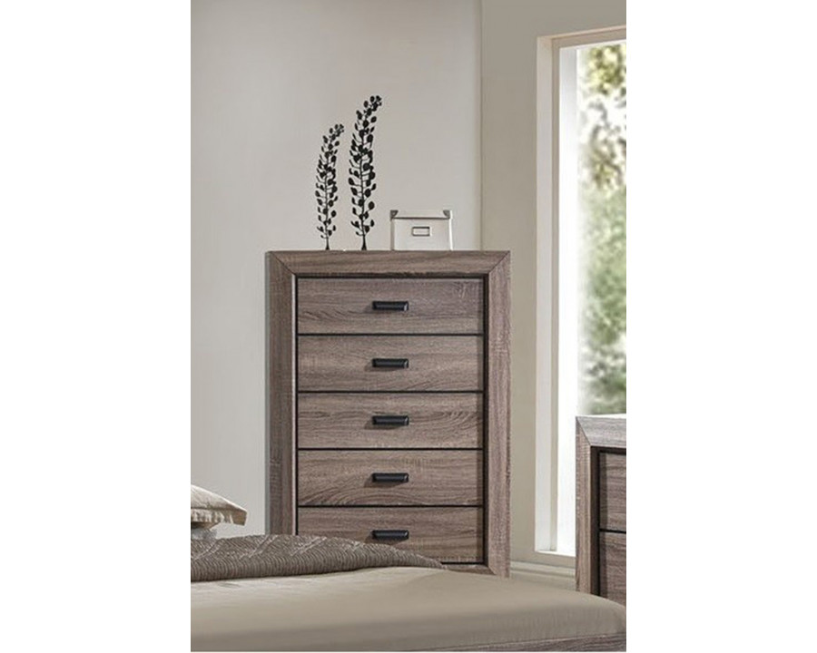 ACME - Lyndon Chest in Weathered Gray Grain