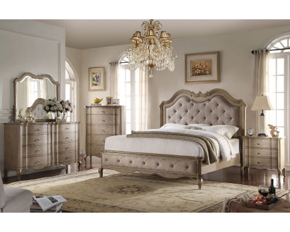 ACME Chelmsford Upholstered Bed Antique Taupe - King Size