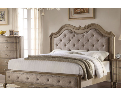 ACME - Chelmsford Upholstered Bed Antique Taupe