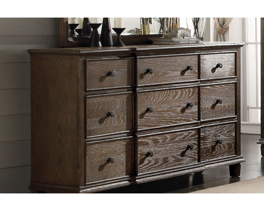 ACME - Baudouin Dresser in Weathered Oak