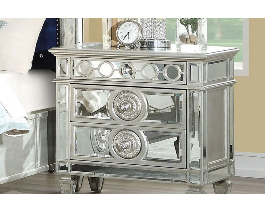 ACME - Varian Nightstand in Mirrored