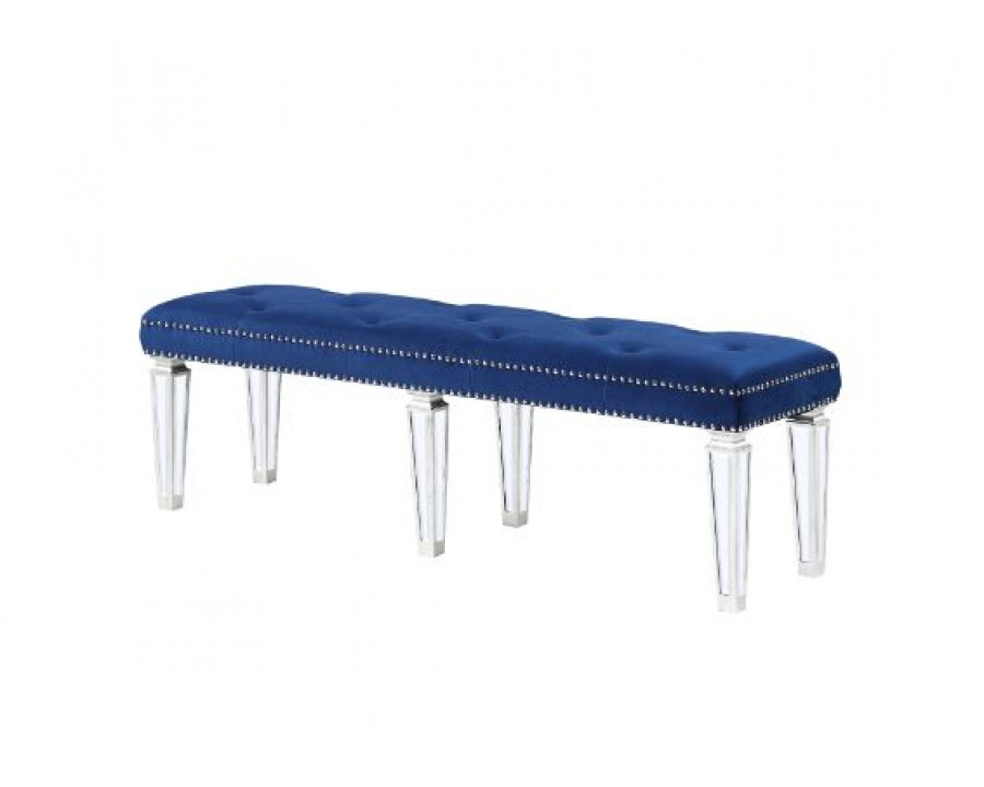 ACME Varian Bench - Blue Velvet/Mirrored