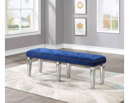 ACME Varian Bench - Blue Velvet/Mirrored