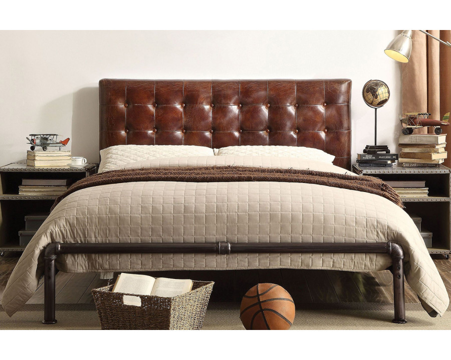 ACME - Brancaster Queen Bed in Vintage Brown