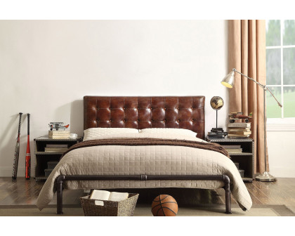 ACME - Brancaster Queen Bed in Vintage Brown